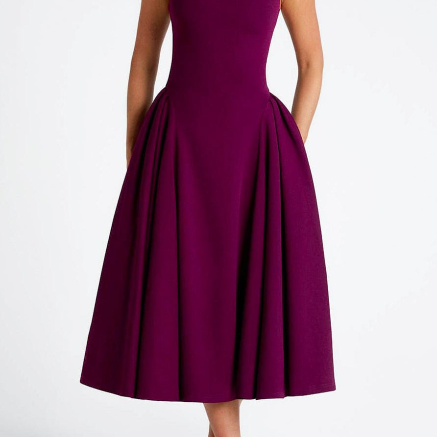 Mason | Elegant Midi Dress with Square Neckline - Mason Luxor