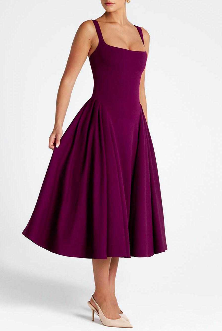 Mason | Elegant Midi Dress with Square Neckline - Mason Luxor