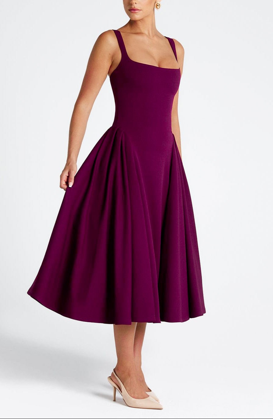 Mason | Elegant Midi Dress with Square Neckline - Mason Luxor