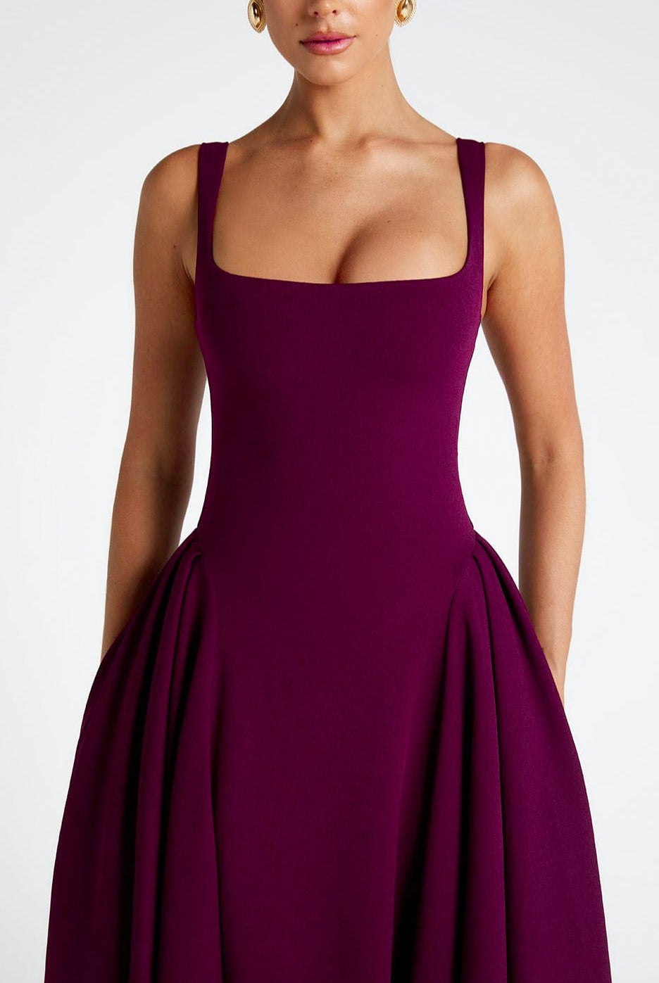 Mason | Elegant Midi Dress with Square Neckline - Mason Luxor