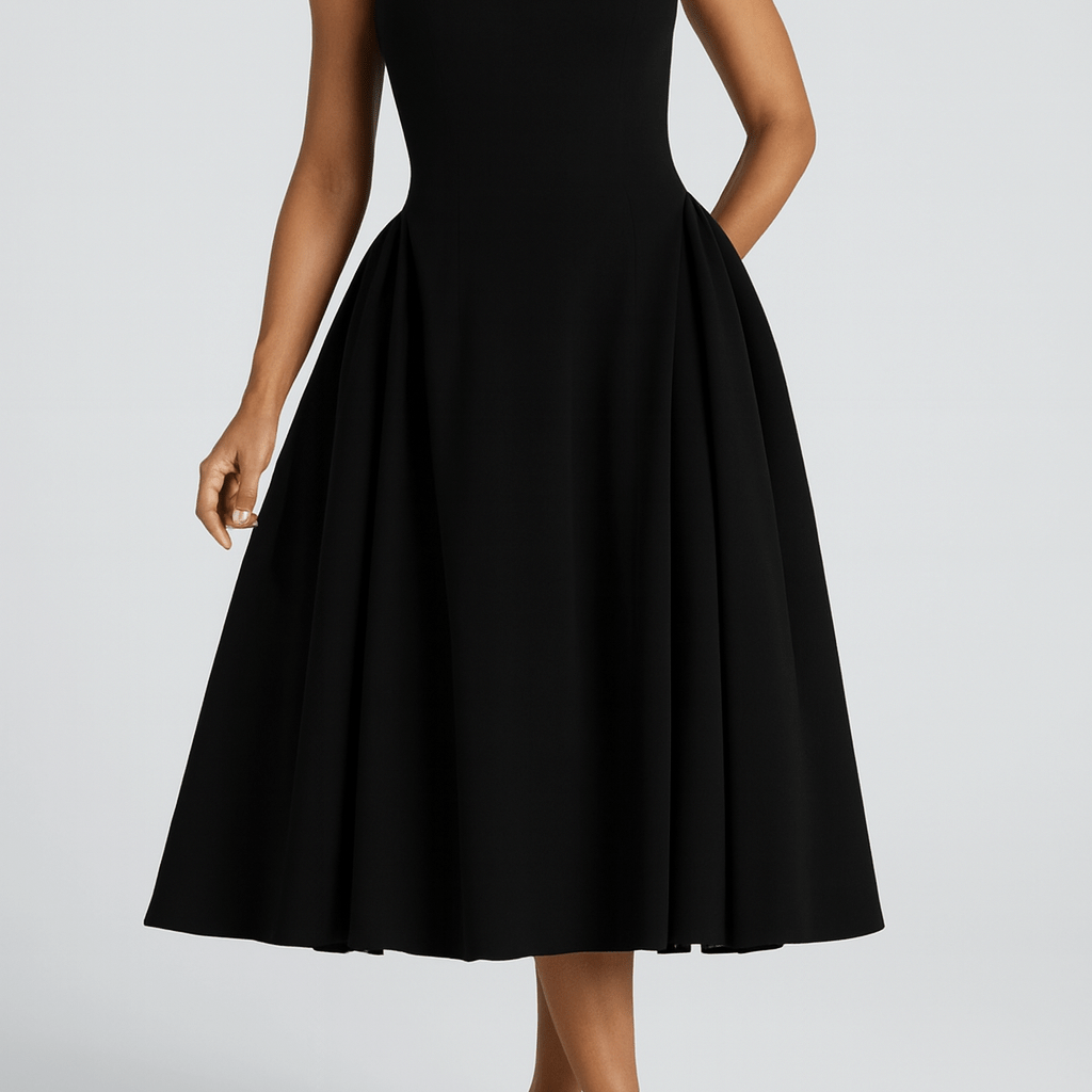 Aurelia | Women’s Midi Dress Square Neckline - Mason Luxor