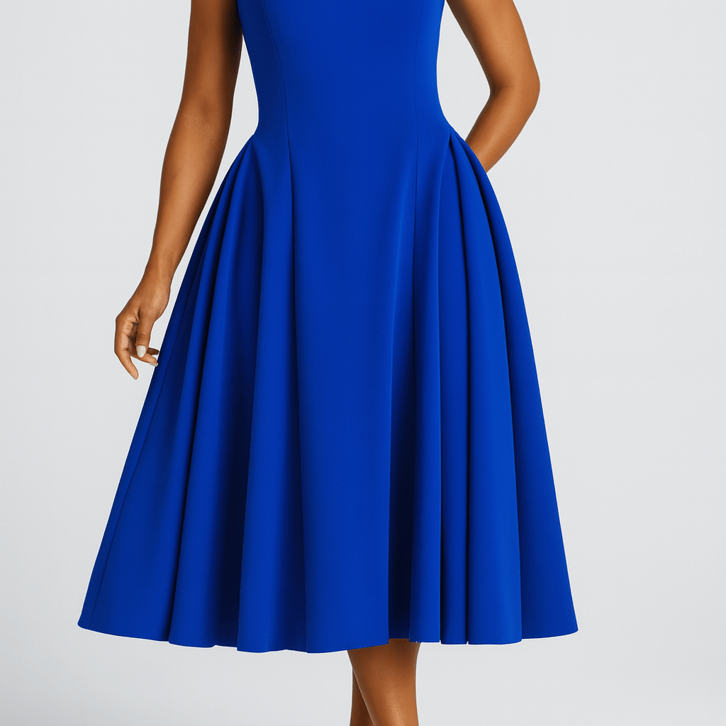 Aurelia | Women’s Midi Dress Square Neckline - Mason Luxor