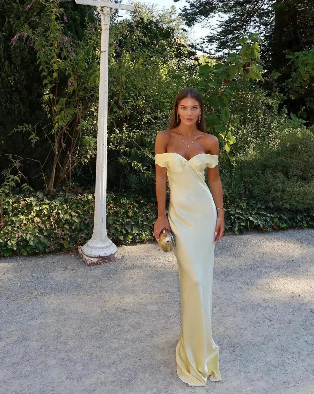 Mason | Off - Shoulder Maxi Dress + Clutch Included - Mason Luxor