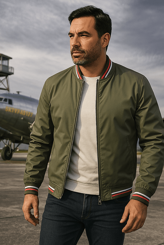 Mason | Classic Bomber Jacket – Lightweight Zip - Up Windbreaker - Mason Luxor Men Fashion