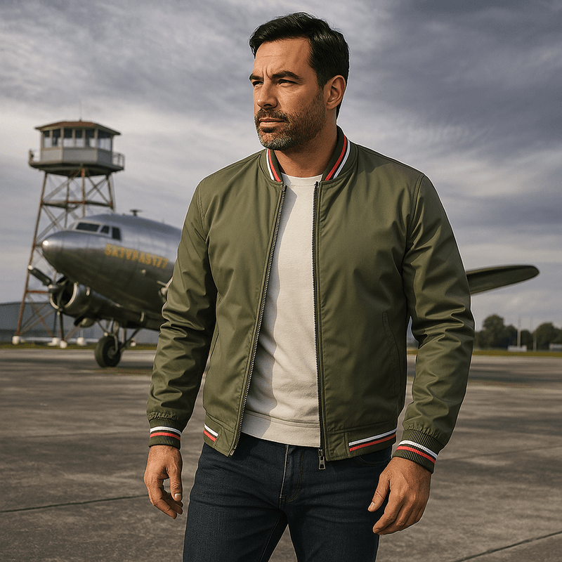 Mason | Classic Bomber Jacket – Lightweight Zip - Up Windbreaker - Mason Luxor Men Fashion