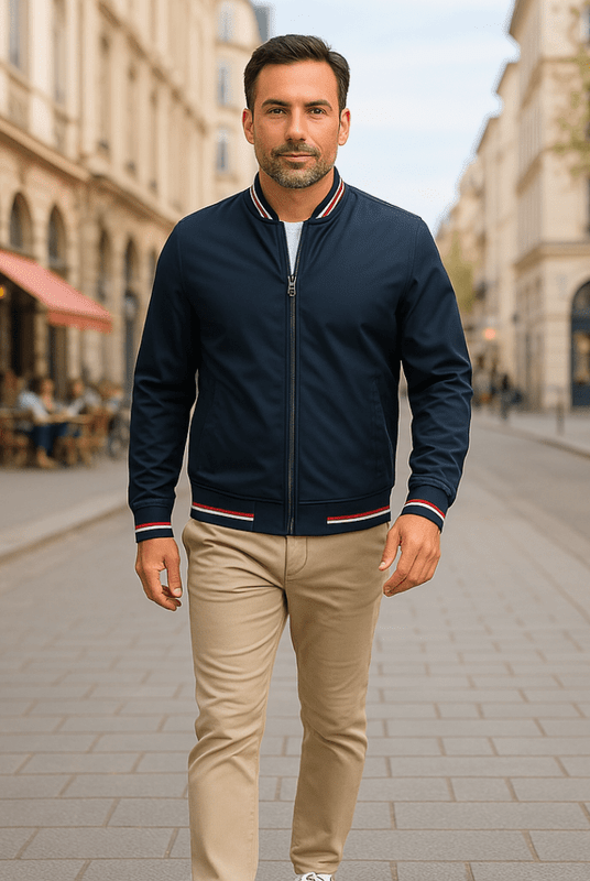 Mason | Classic Bomber Jacket – Lightweight Zip - Up Windbreaker - Mason Luxor Men Fashion