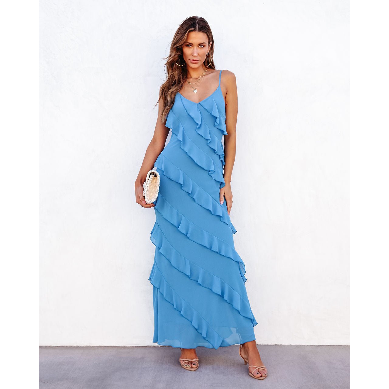 Mason | Elegant Ruffle Maxi Dress - Mason Luxor