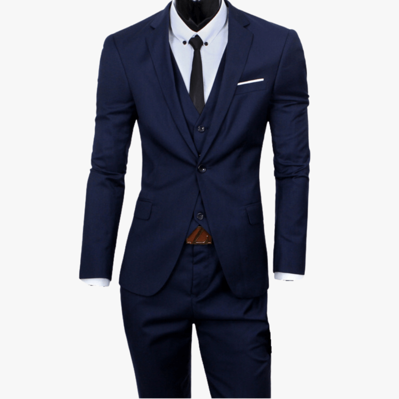 Mason | Formal 3 - Piece Suit for Men – Trousers, Waistcoat & One - Button Blazer – Perfect for Weddings or Business - Mason Luxor Men Fashion