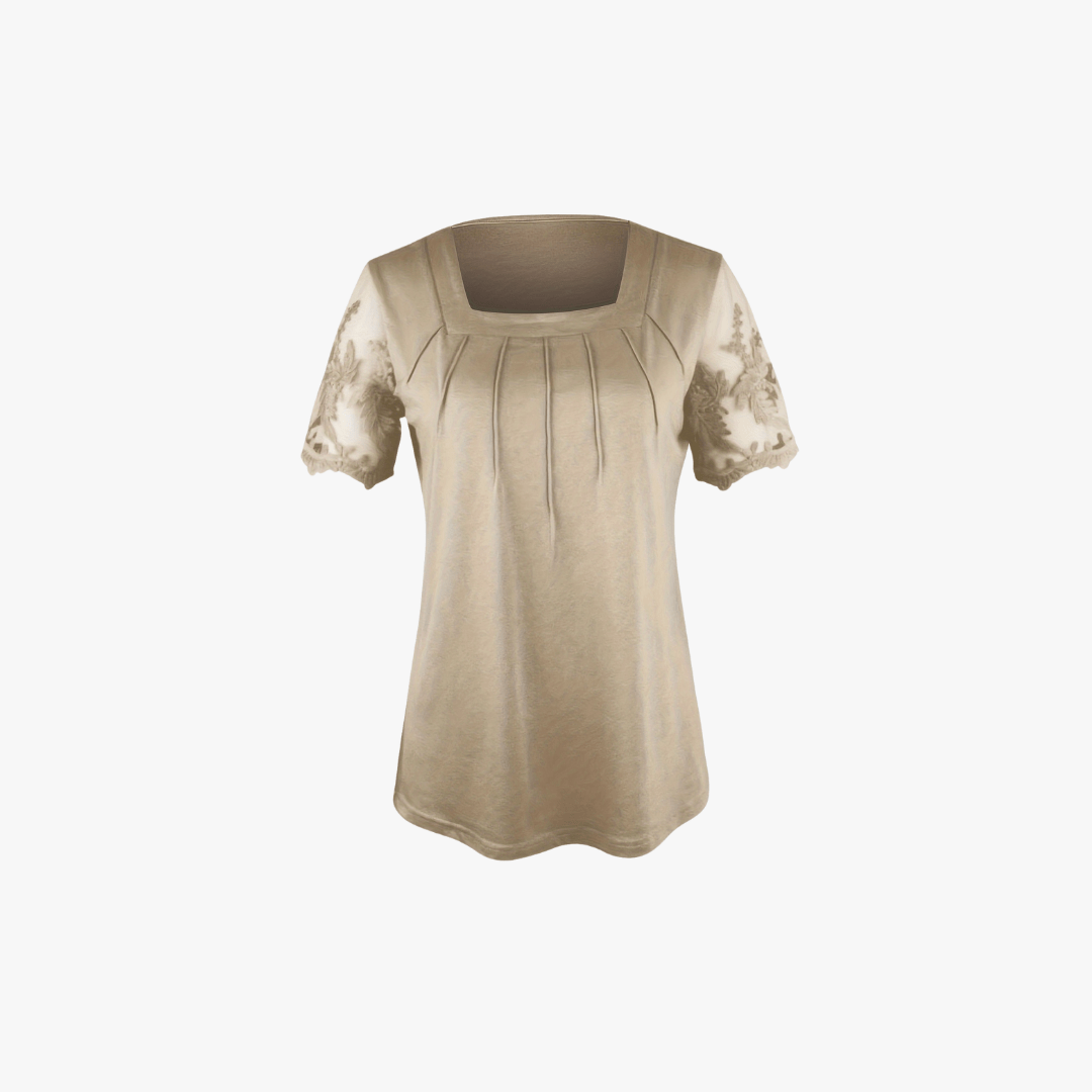 Mason | Lace Sleeve Pleated Blouse – Subtle Elegance for Everyday Wear - Mason Luxor Men Fashion