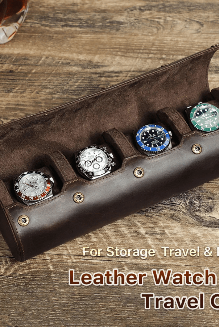 Mason | Leather Watch Roll Case – Travel Storage for 1 to 4 Watches - Mason Luxor Men Fashion