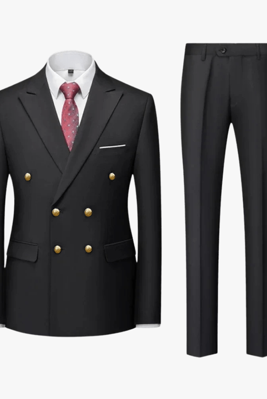 Mason | Mens 2 Piece Double Breasted Suit Slim Fit Tuxedo Blazer and Pants - Mason Luxor Men Fashion