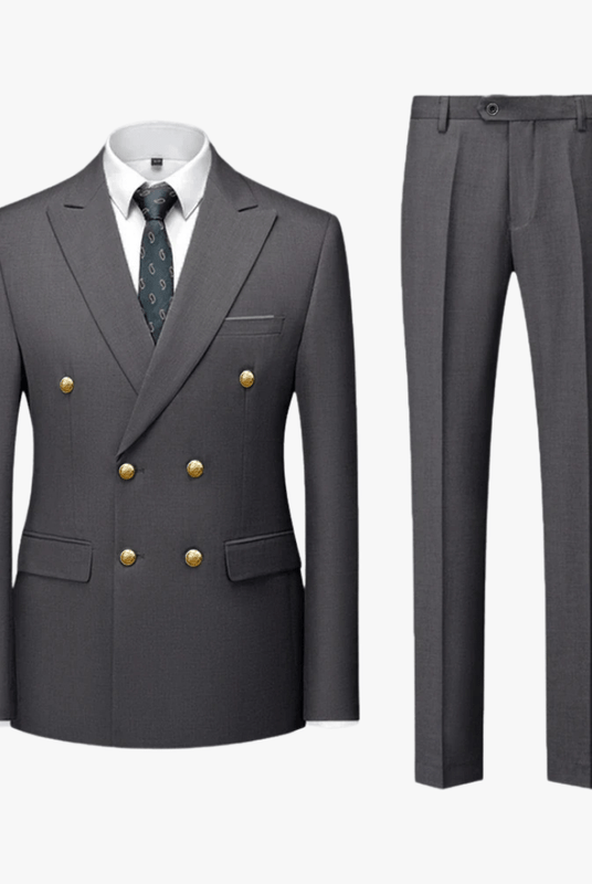 Mason | Mens 2 Piece Double Breasted Suit Slim Fit Tuxedo Blazer and Pants - Mason Luxor Men Fashion