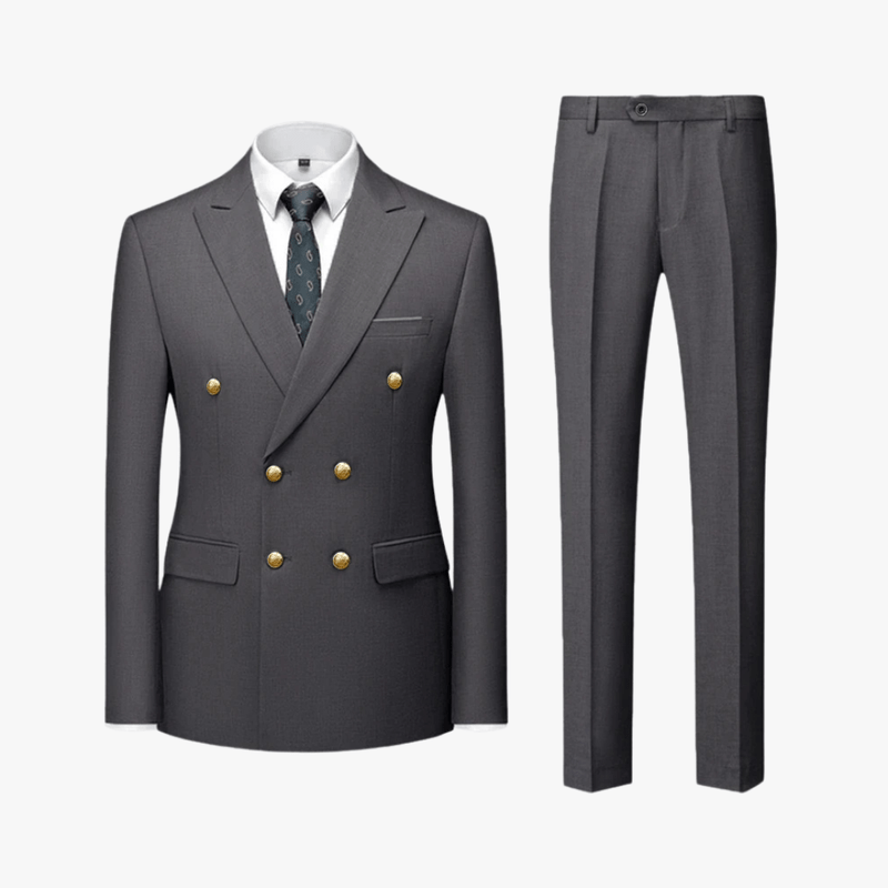 Mason | Mens 2 Piece Double Breasted Suit Slim Fit Tuxedo Blazer and Pants - Mason Luxor Men Fashion