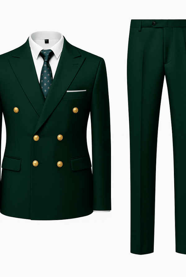 Mason | Mens 2 Piece Double Breasted Suit Slim Fit Tuxedo Blazer and Pants - Mason Luxor