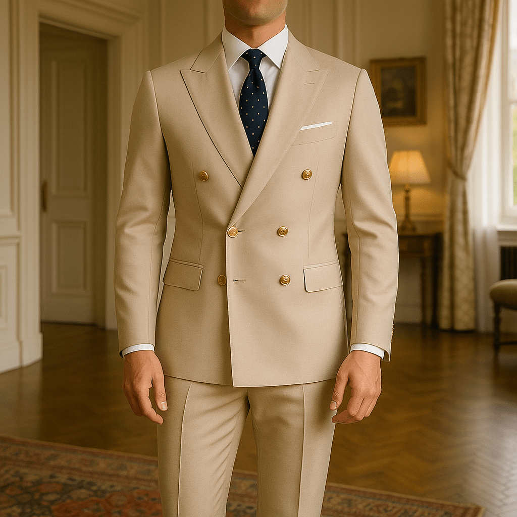 Mason | Mens 2 Piece Double Breasted Suit Slim Fit Tuxedo Blazer and Pants for Wedding Prom Homecoming - Mason Luxor Men Fashion