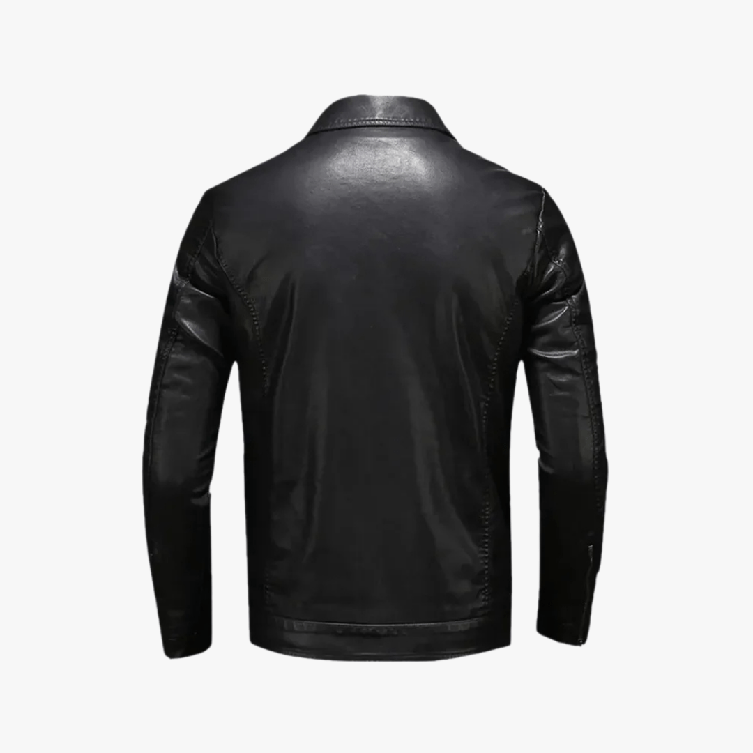 Mason | Men’s Classic Black Leather Jacket - Mason Luxor