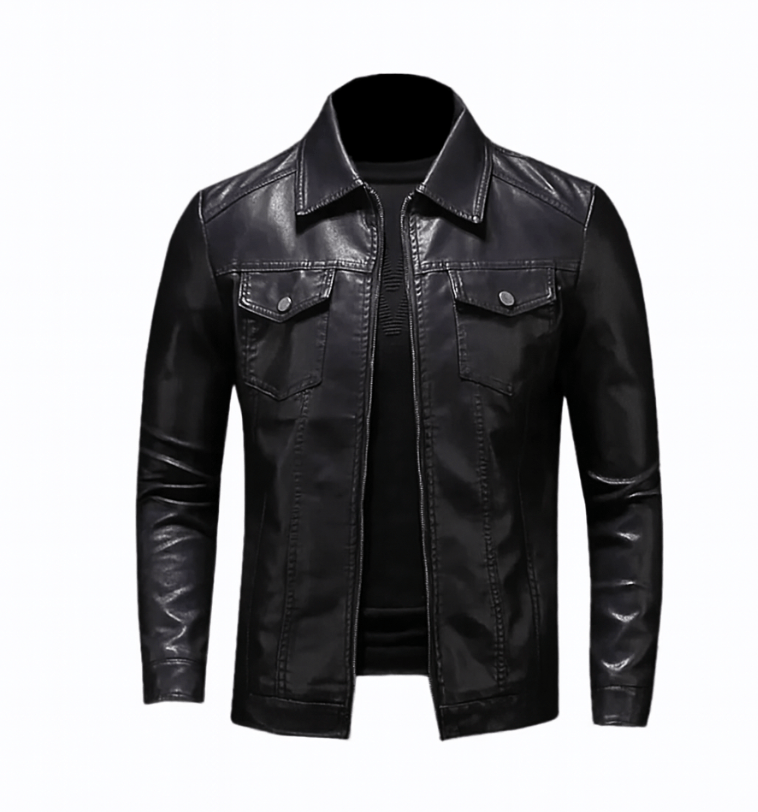 Mason | Men’s Classic Black Leather Jacket - Mason Luxor