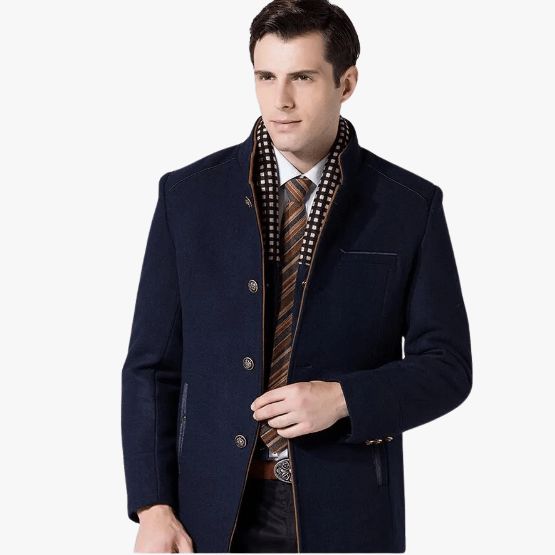 Mason | Men’s Formal Coat with Scarf - Mason Luxor