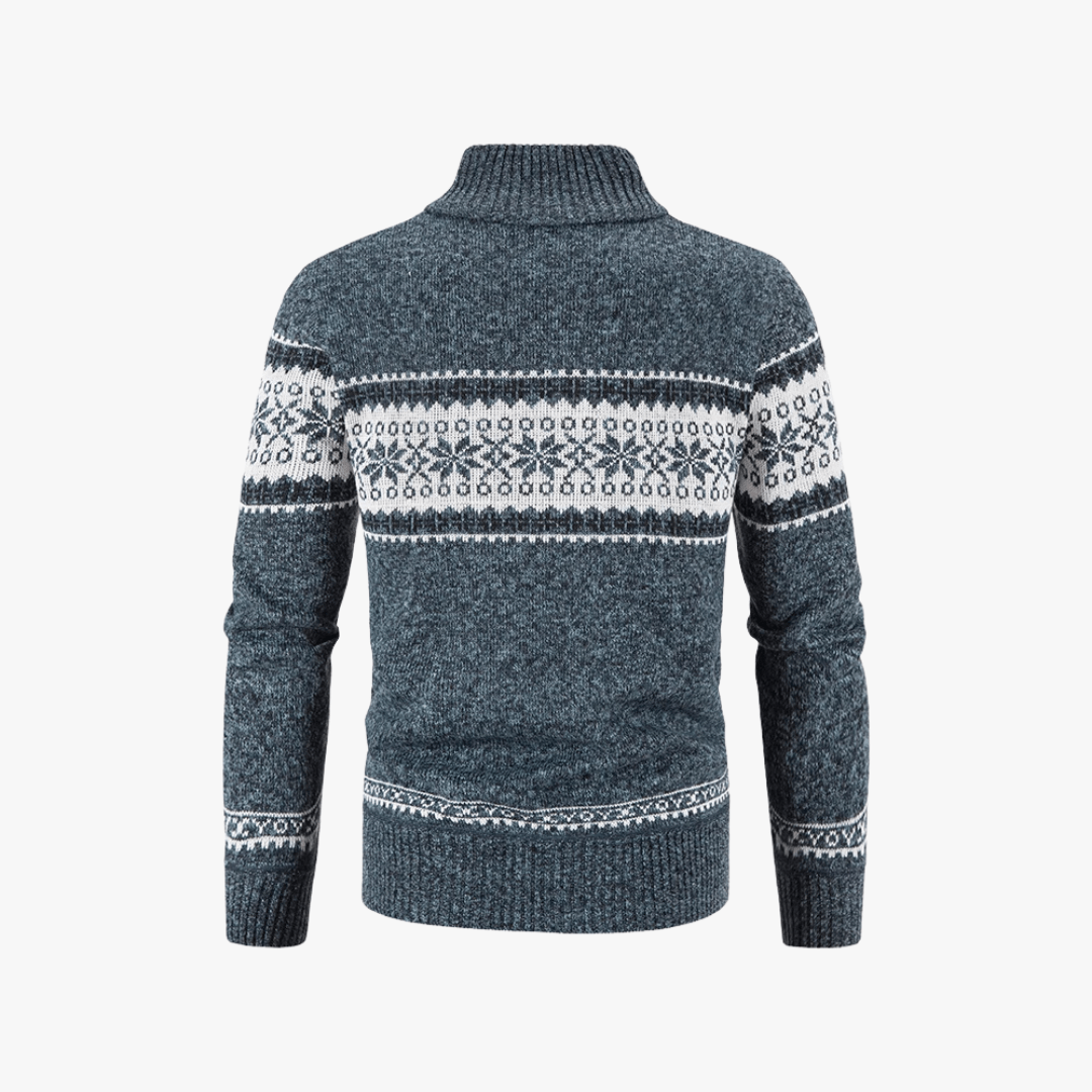 Mason | Men’s Patterned Zip - Up Cardigan - Mason Luxor