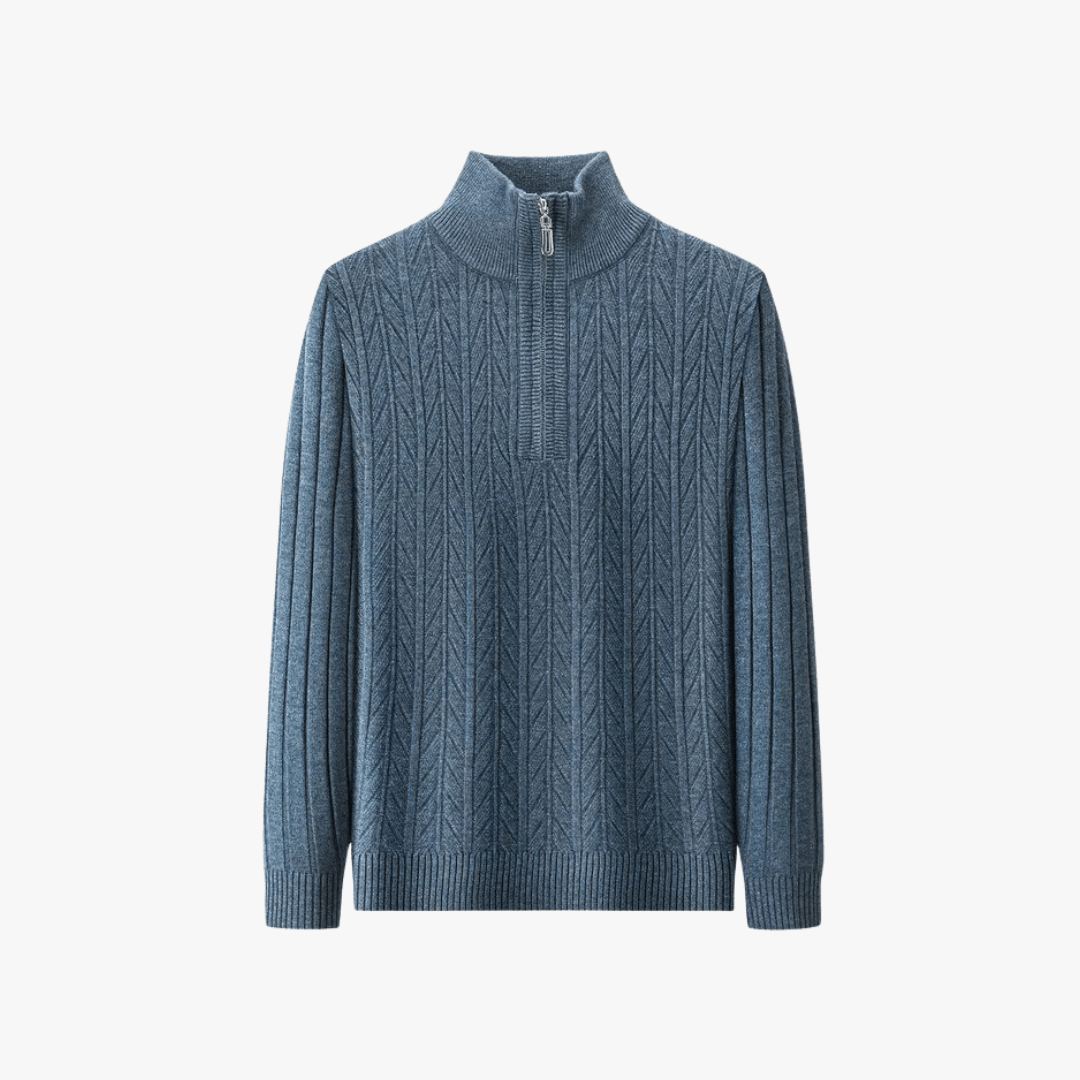 Mason | Men’s Ribbed Zip - Up Sweater - Mason Luxor