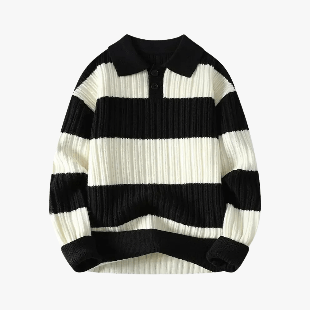 Mason | Men’s Striped Polo Sweater - Mason Luxor