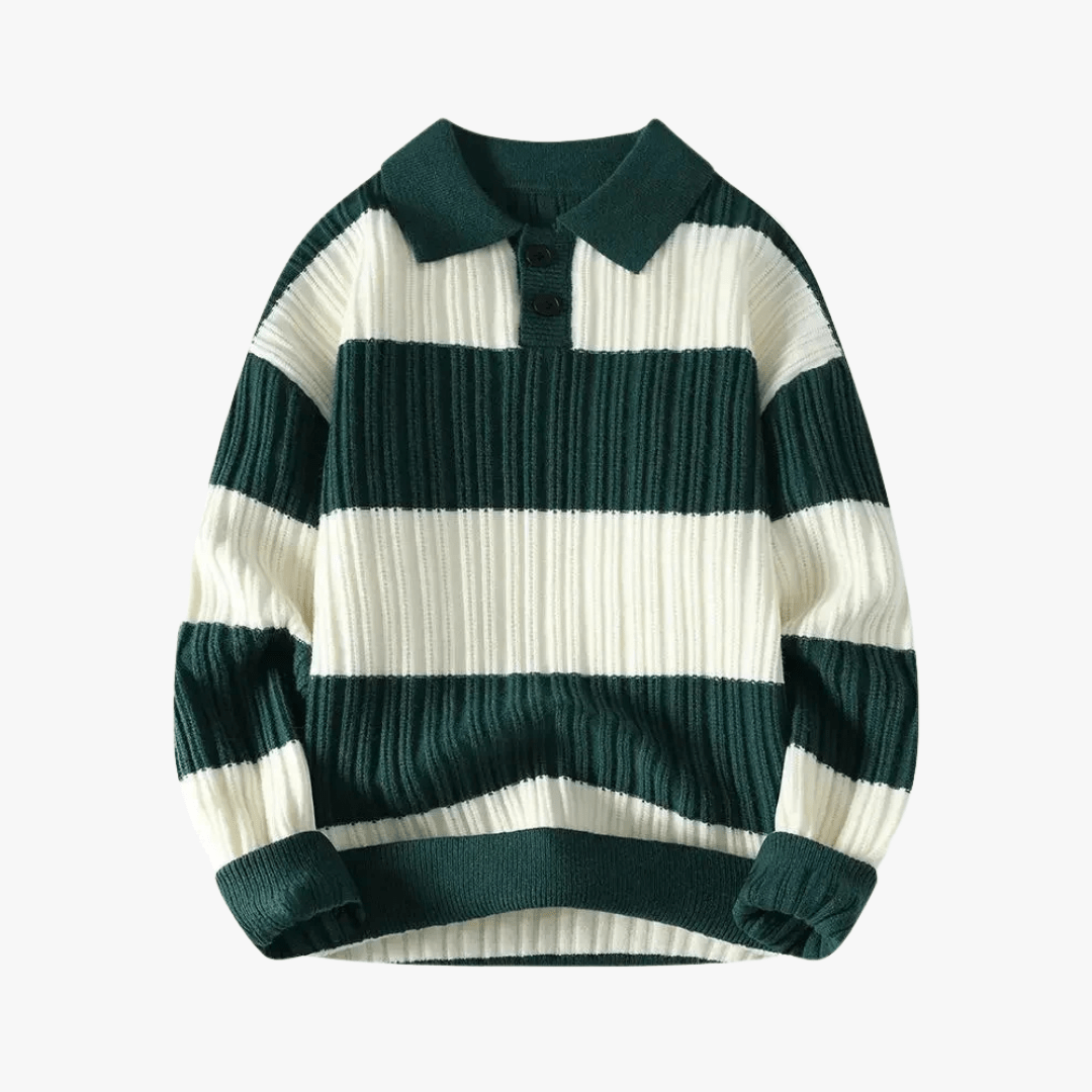 Mason | Men’s Striped Polo Sweater - Mason Luxor