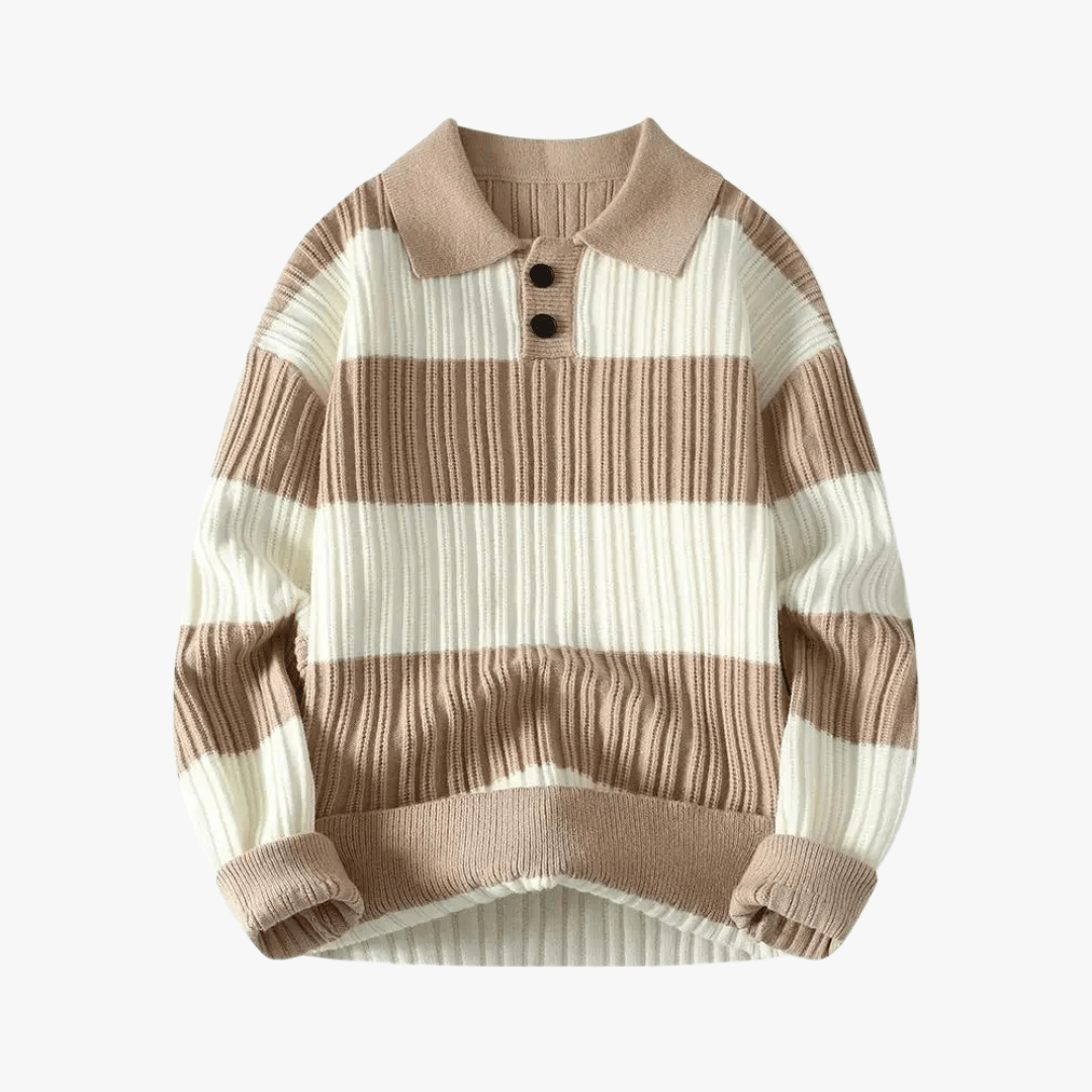 Mason | Men’s Striped Polo Sweater - Mason Luxor