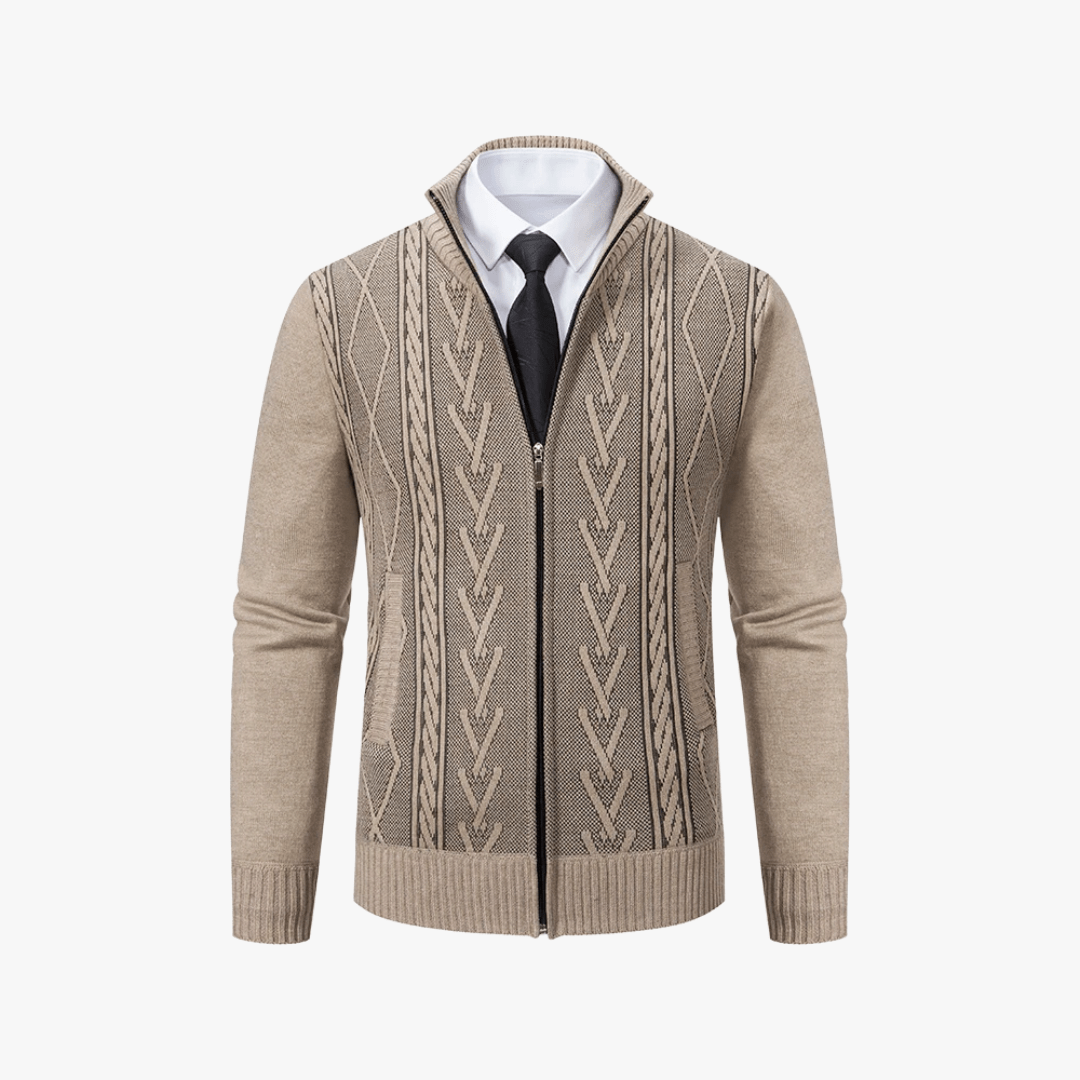 Mason | Men’s Textured Zip - Up Cardigan - Mason Luxor