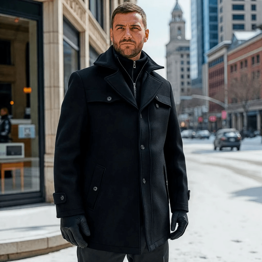 Mason | Men’s Wool Blend Peacoat - Mason Luxor