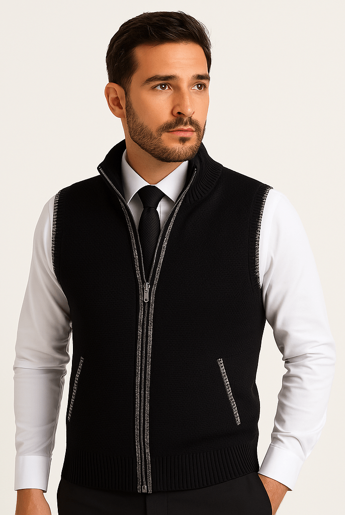 Mason | Men’s Zip - Up Knit Vest - Mason Luxor