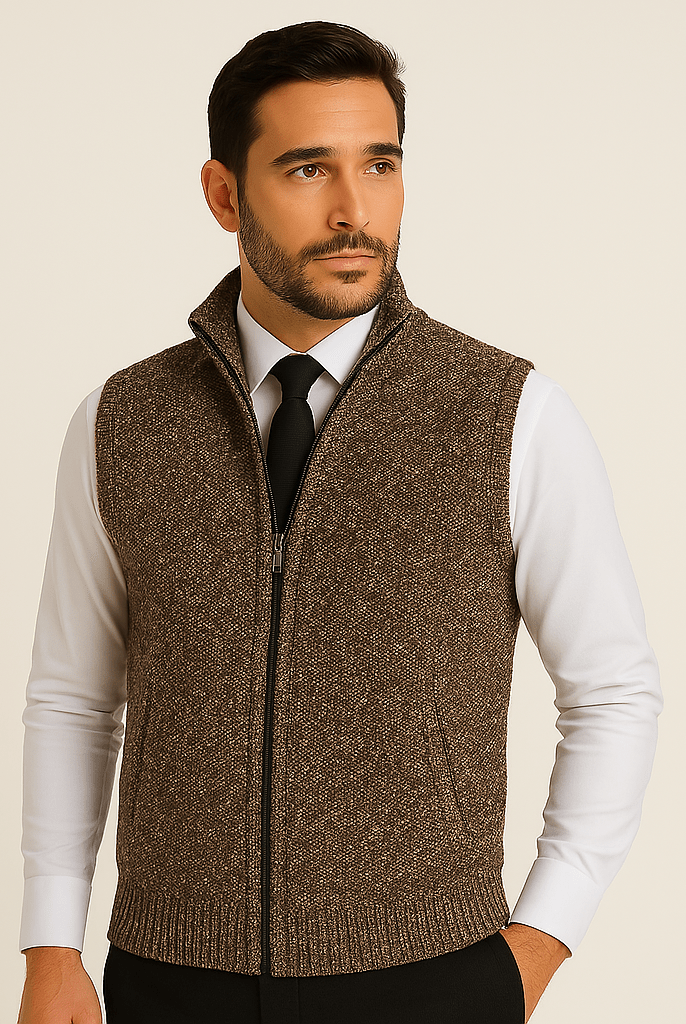 Mason | Men’s Zip - Up Knit Vest - Mason Luxor