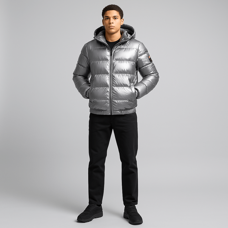 Mason | Men's shiny black down jacket - Mason Luxor Men Fashion