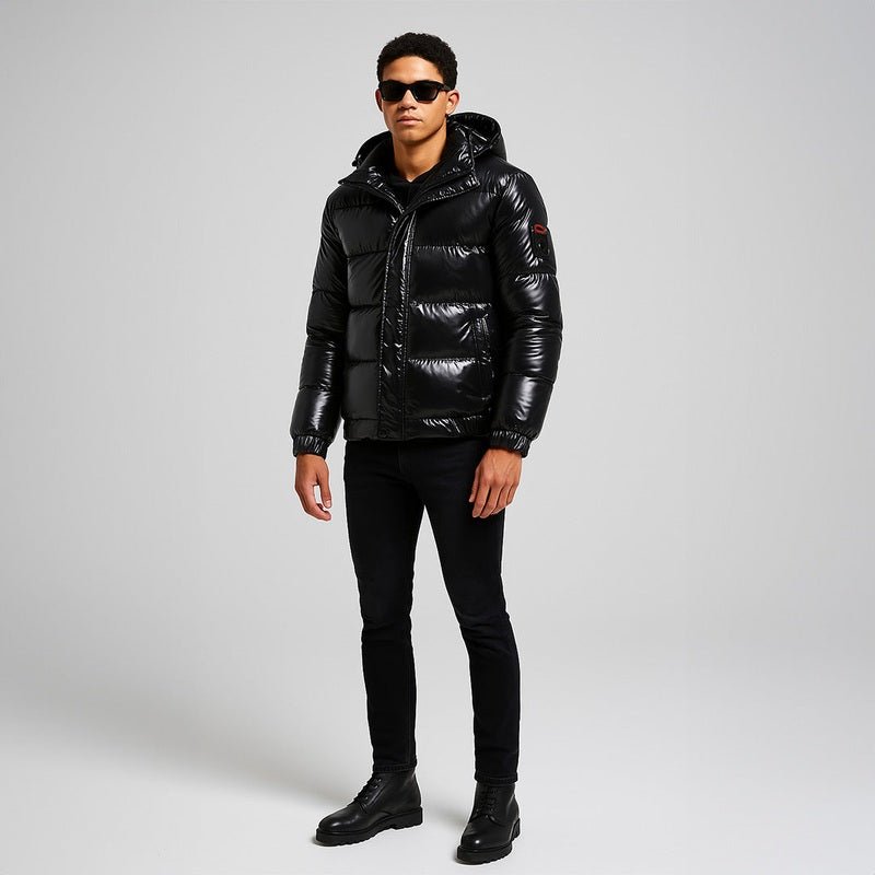 Mason | Men's shiny black down jacket - Mason Luxor Men Fashion