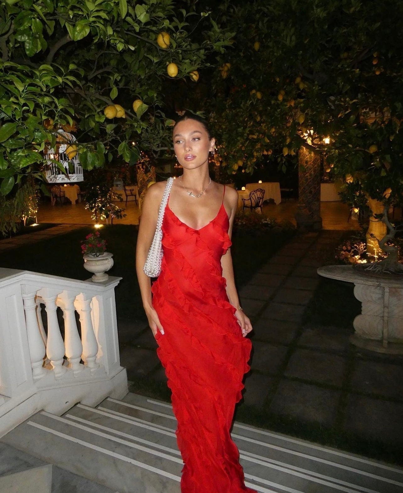 Mason | Red Ruffle Maxi Dress – Elegant & Flowing Fit - Mason Luxor