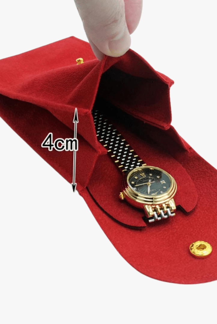 Mason | Velvet Watch Pouch – Slim Travel Case with Snap Closure (Multiple Colors) - Mason Luxor Men Fashion