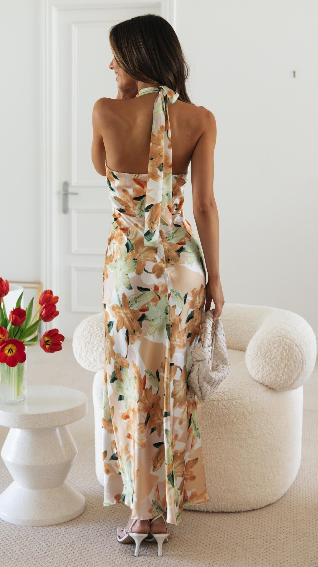 Mason | Women’s Floral Maxi Dress – Silky Halter Neck, Elegant Summer Style - Mason Luxor