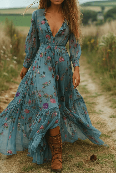 Mason | Women’s Floral Maxi Dress - Mason Luxor