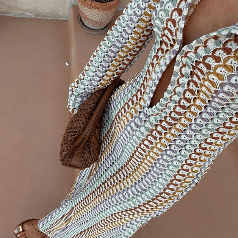 Mason | Lace Knit Maxi Dress – Summer Beach Cover - 2025 Summer Trend - Mason Luxor Men Fashion