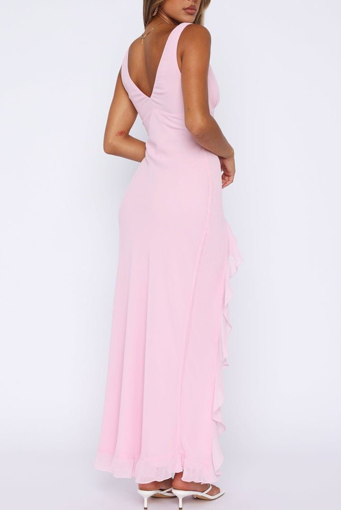 Mason | Women's Maxi Dress - Ethereal Chiffon Ruffle Dress - Mason Luxor