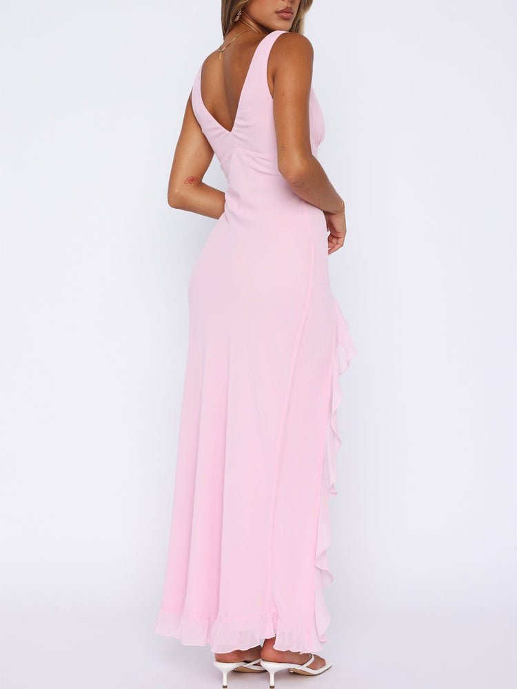 Mason | Women's Maxi Dress - Ethereal Chiffon Ruffle Dress - Mason Luxor