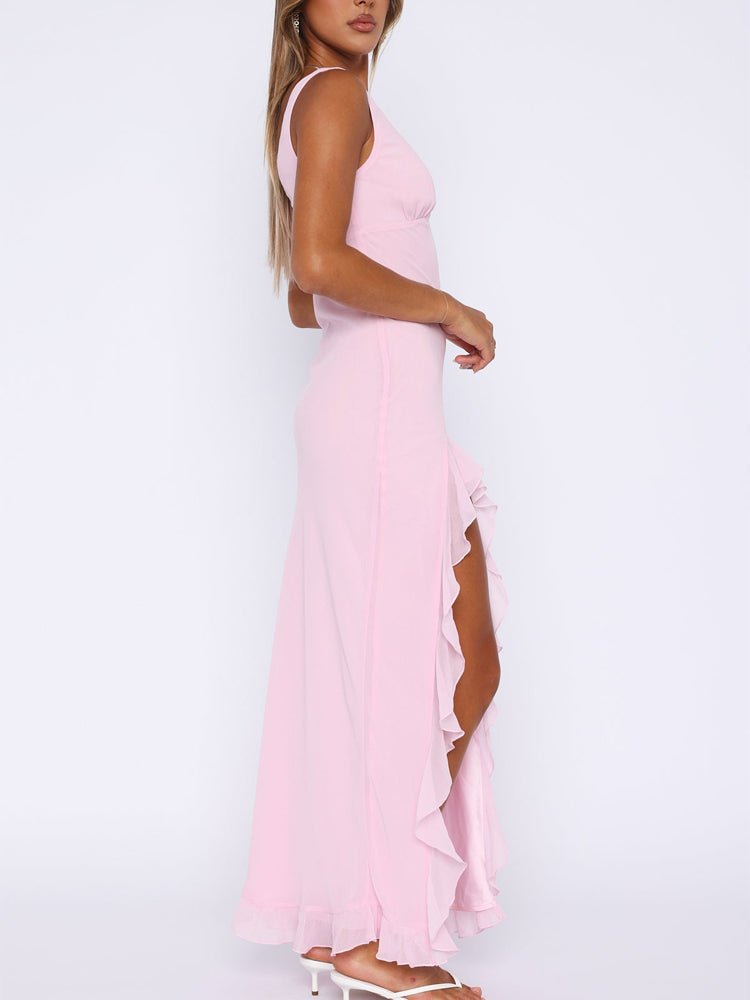 Mason | Women's Maxi Dress - Ethereal Chiffon Ruffle Dress - Mason Luxor