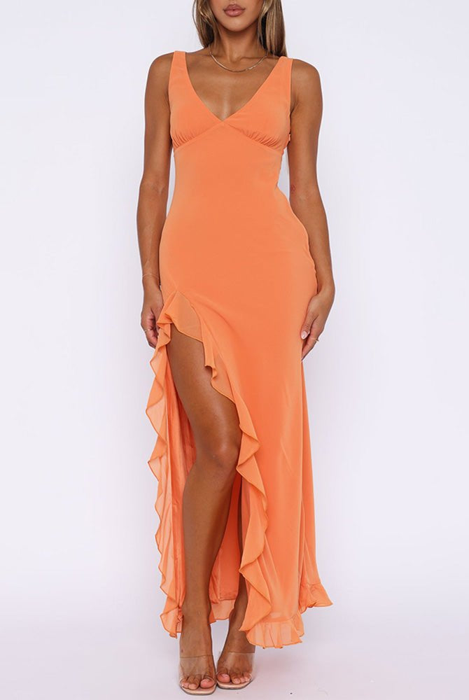 Mason | Women's Maxi Dress - Ethereal Chiffon Ruffle Dress - Mason Luxor
