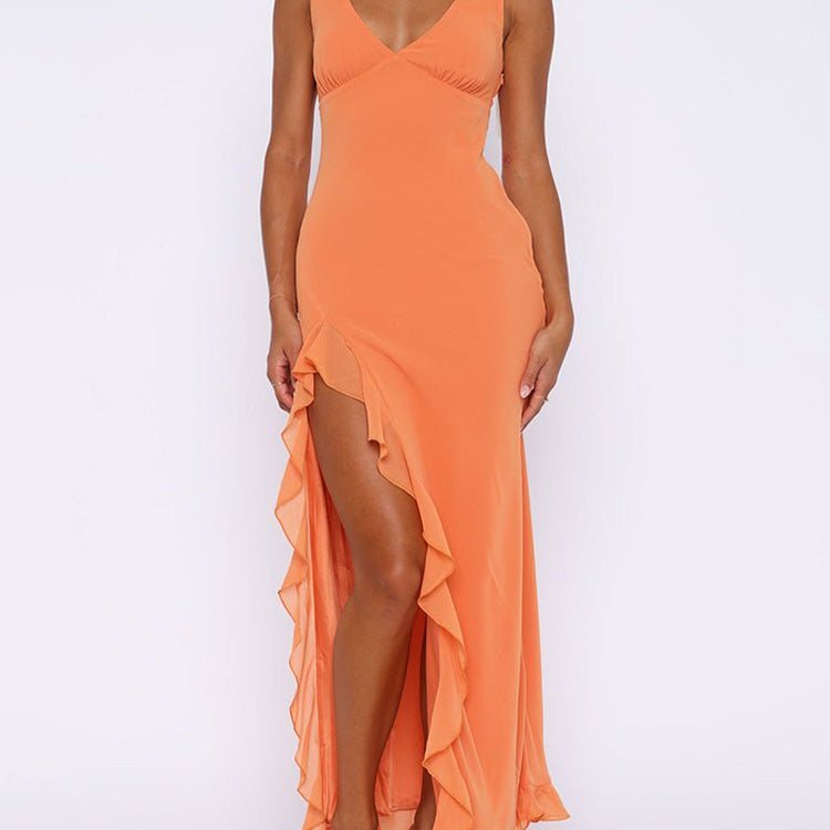 Mason | Women's Maxi Dress - Ethereal Chiffon Ruffle Dress - Mason Luxor
