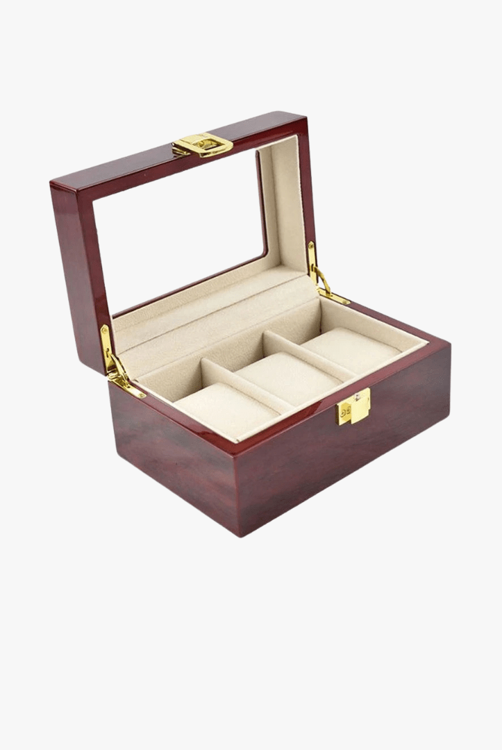 Mason | Wooden Watch Display Box – Glass Lid Organizer (1–12 Slots) - Mason Luxor Men Fashion
