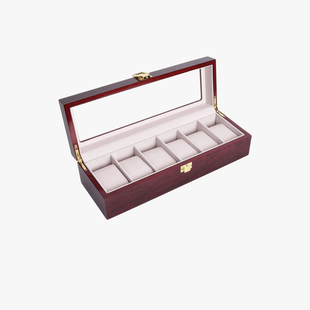 Mason | Wooden Watch Display Box – Glass Lid Organizer (1–12 Slots) - Mason Luxor Men Fashion
