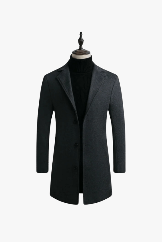 Stylish Wool Blend Overcoat – Tailored for the Modern Gentleman - Mason Luxor Men Fashion