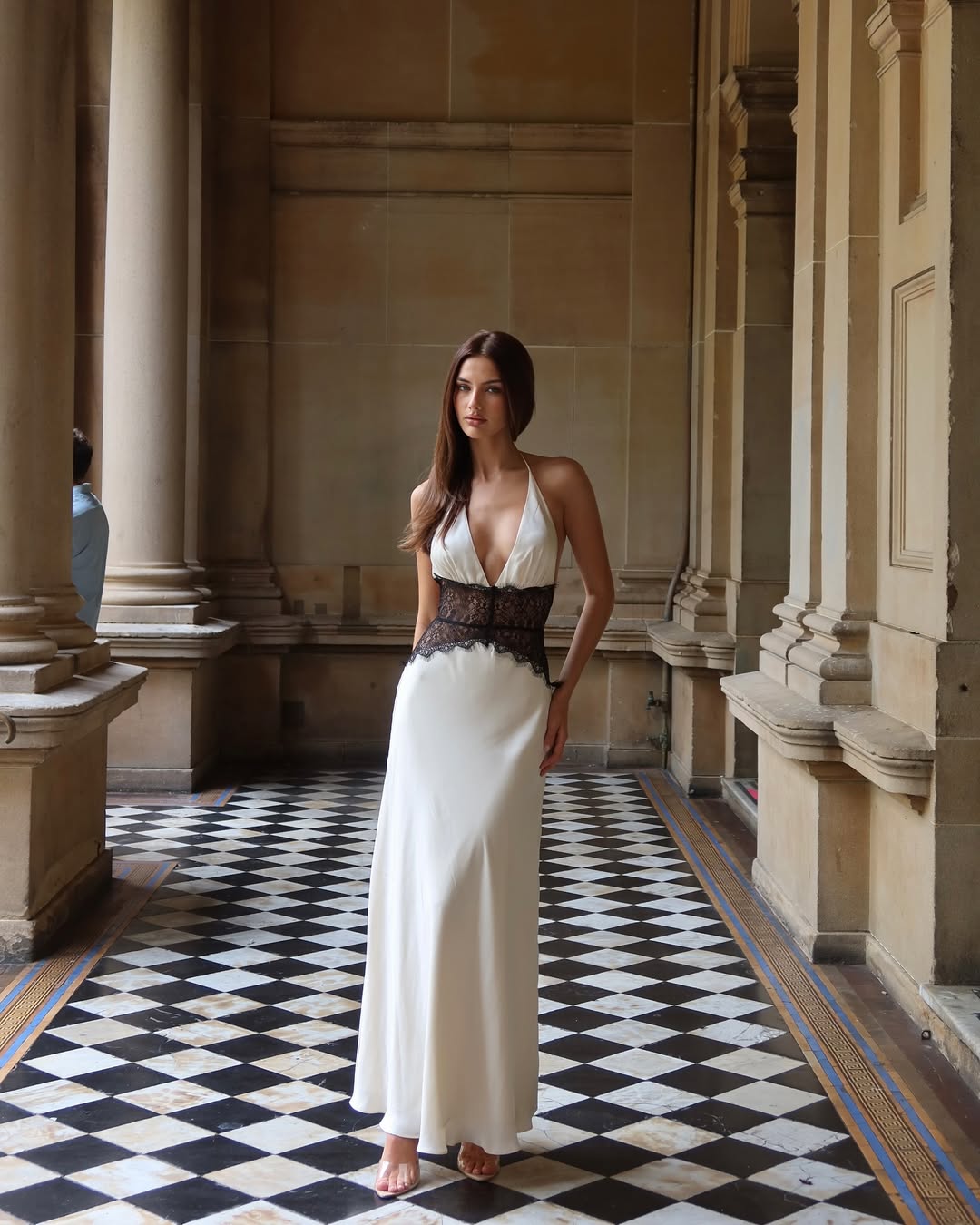 Mason | Lace Detail Satin Maxi Dress - Mason Luxor