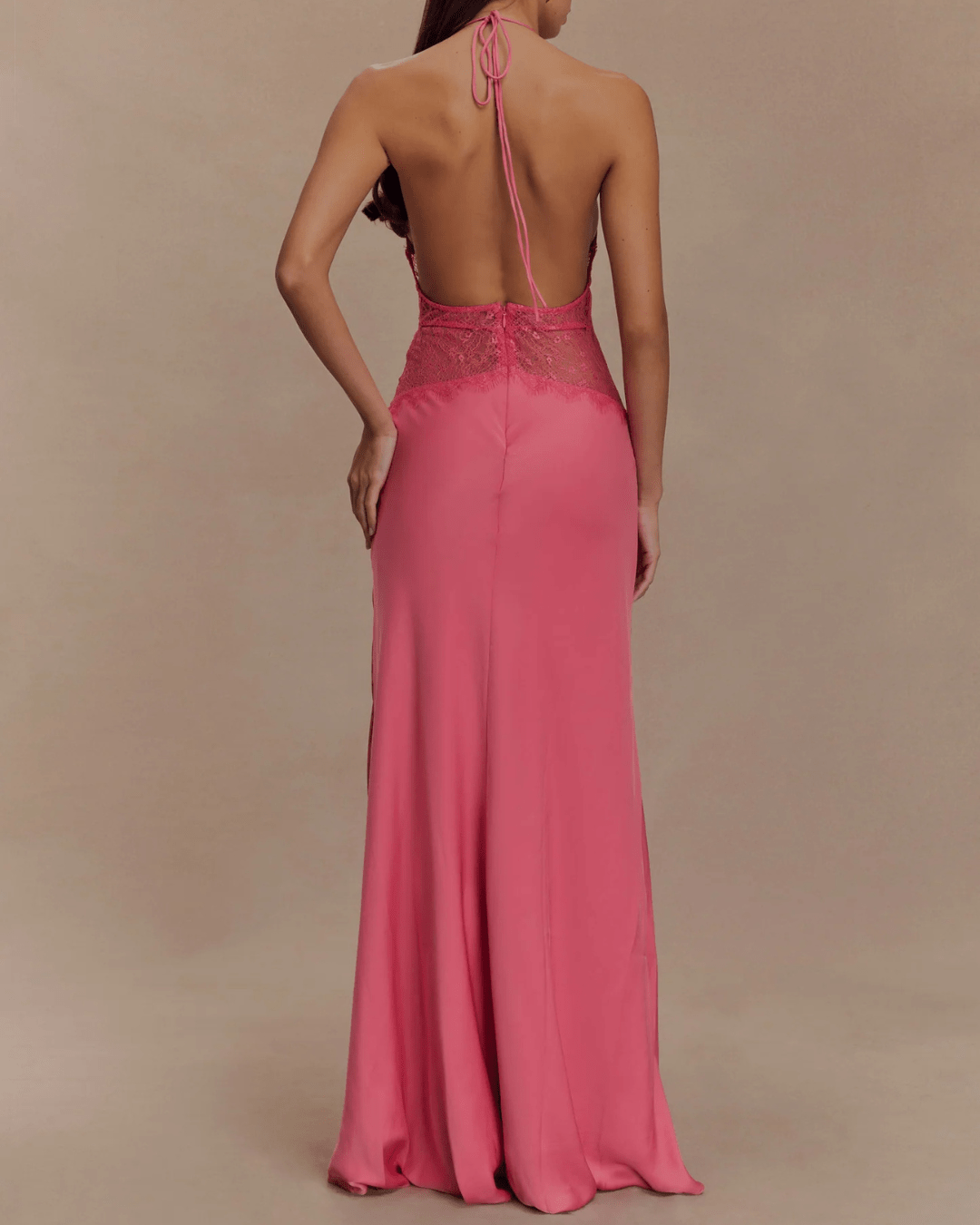 Mason | Lace Detail Satin Maxi Dress - Mason Luxor