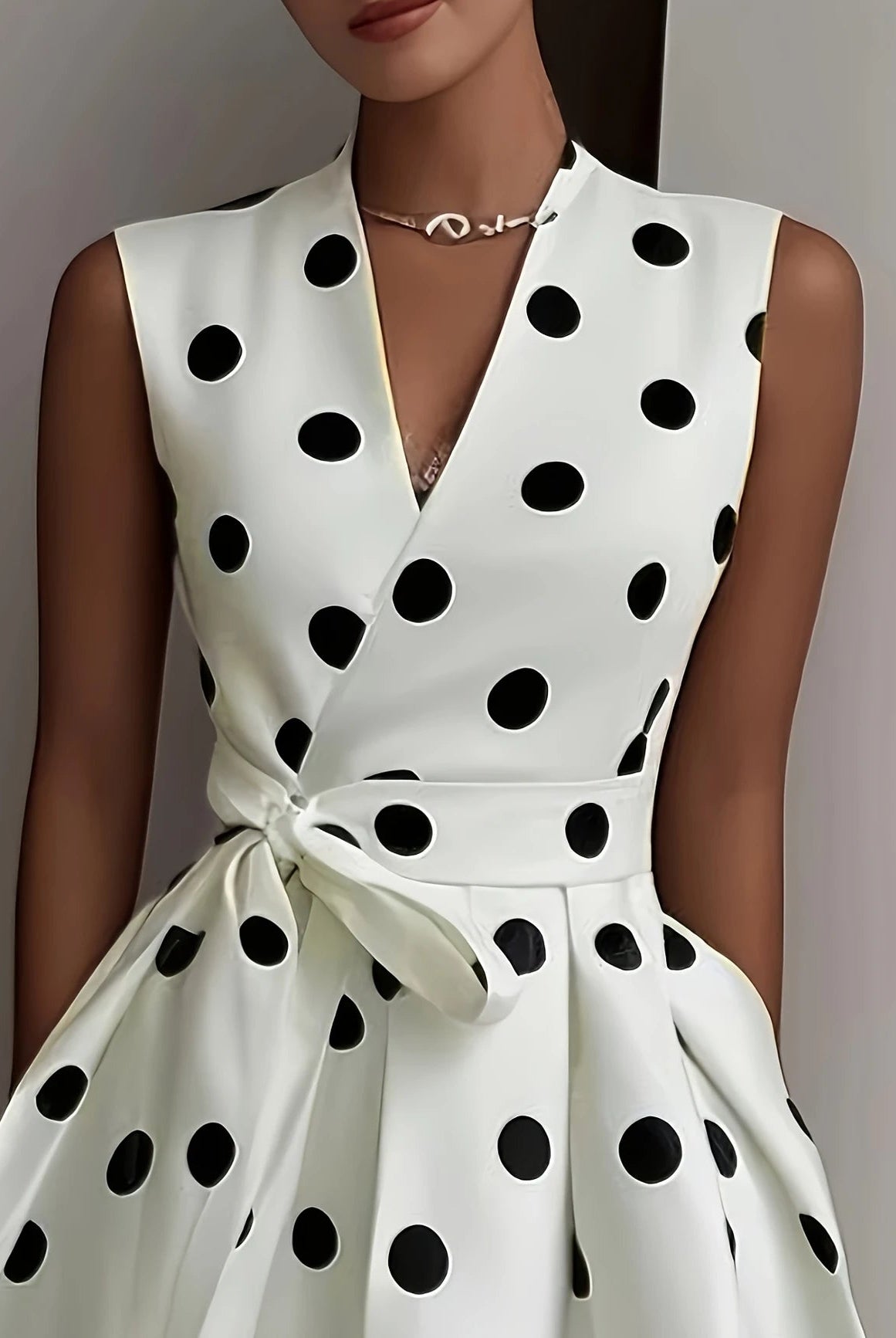 Vivara | Polka Dot A - Line Midi Dress – Vintage Elegance - Mason Luxor