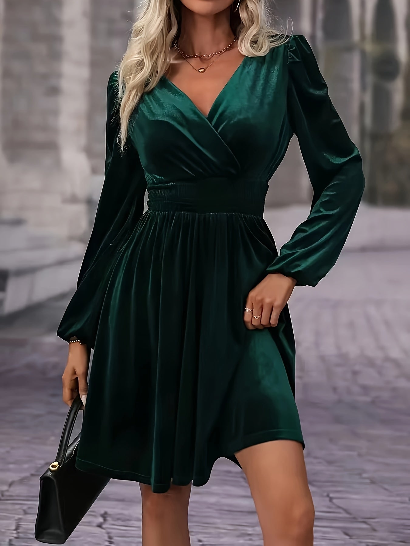 Women’s V Neck Mini Dress for Christmas Party | Evening - Mason Luxor